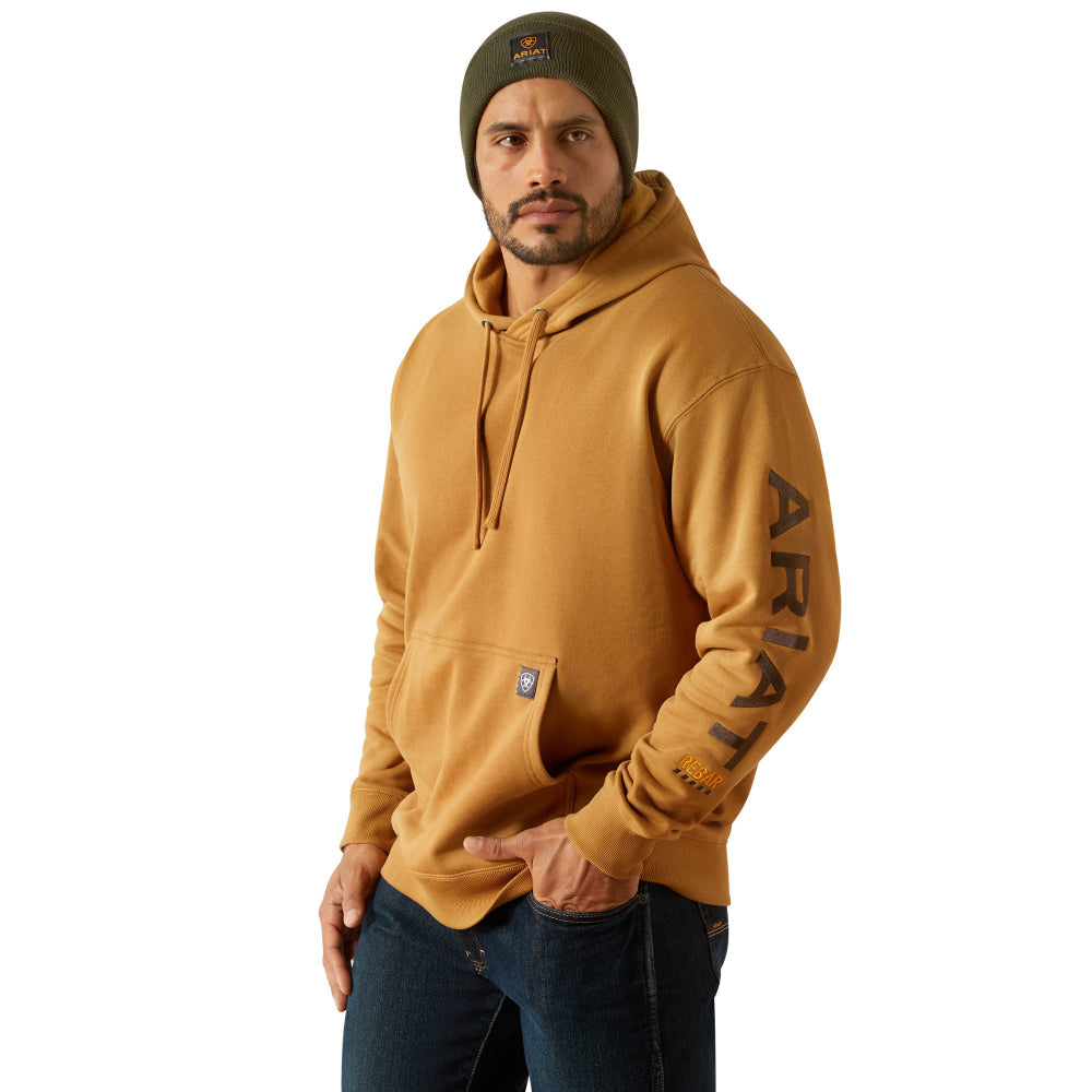 Ariat Mens Hoodie | Rebar Graphic | Dijon / Mole