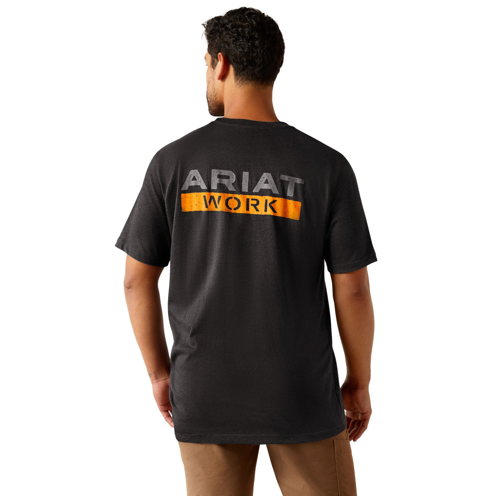 Ariat Mens T-Shirt | Cotton Strong Logo | Charcoal Heather