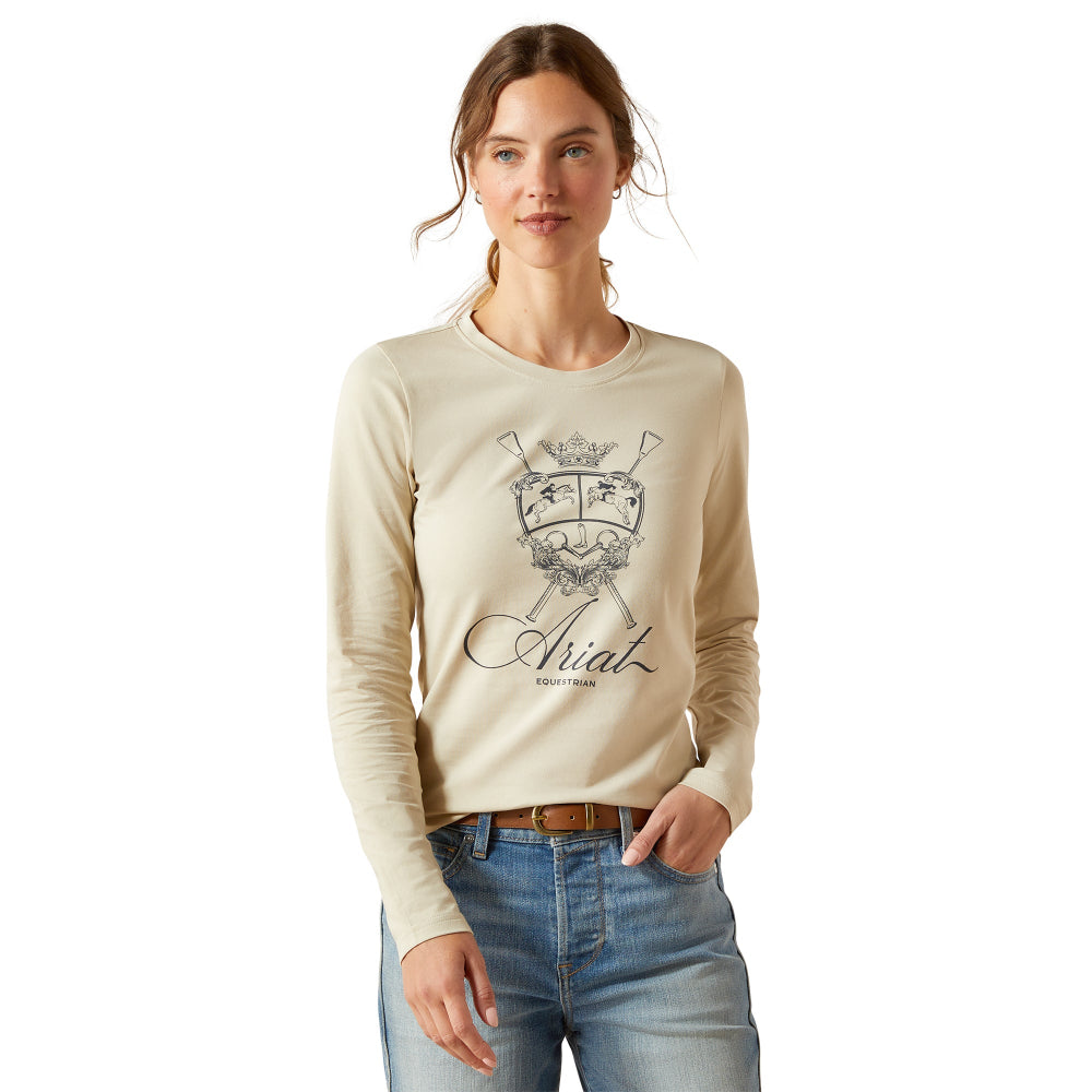 Ariat Womens Shirt | Ritzy Logo Long Sleeve | Pelican