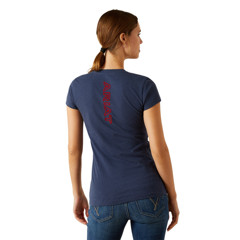 Ariat Womens T-Shirt | BV Logo | Navy Heather