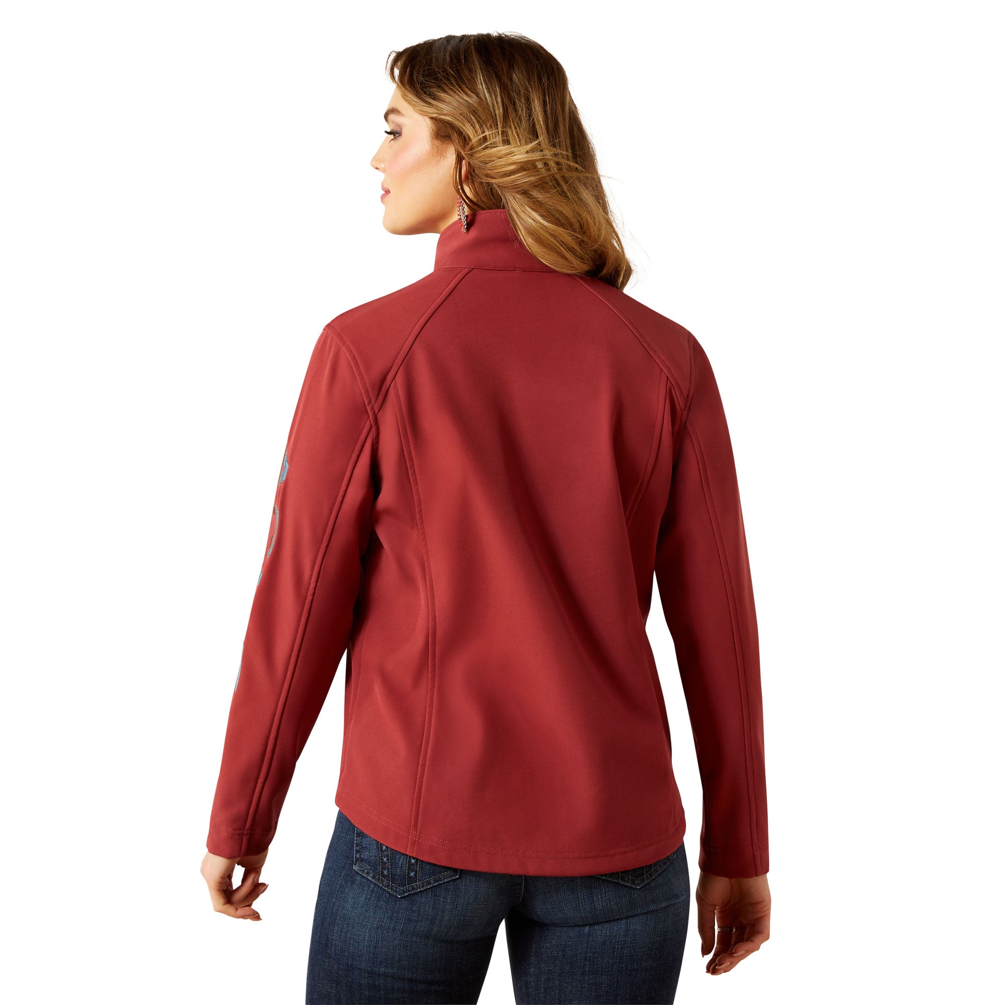 Ariat Womens Jacket | Logo Softshell | Burnt Russet / Stripe