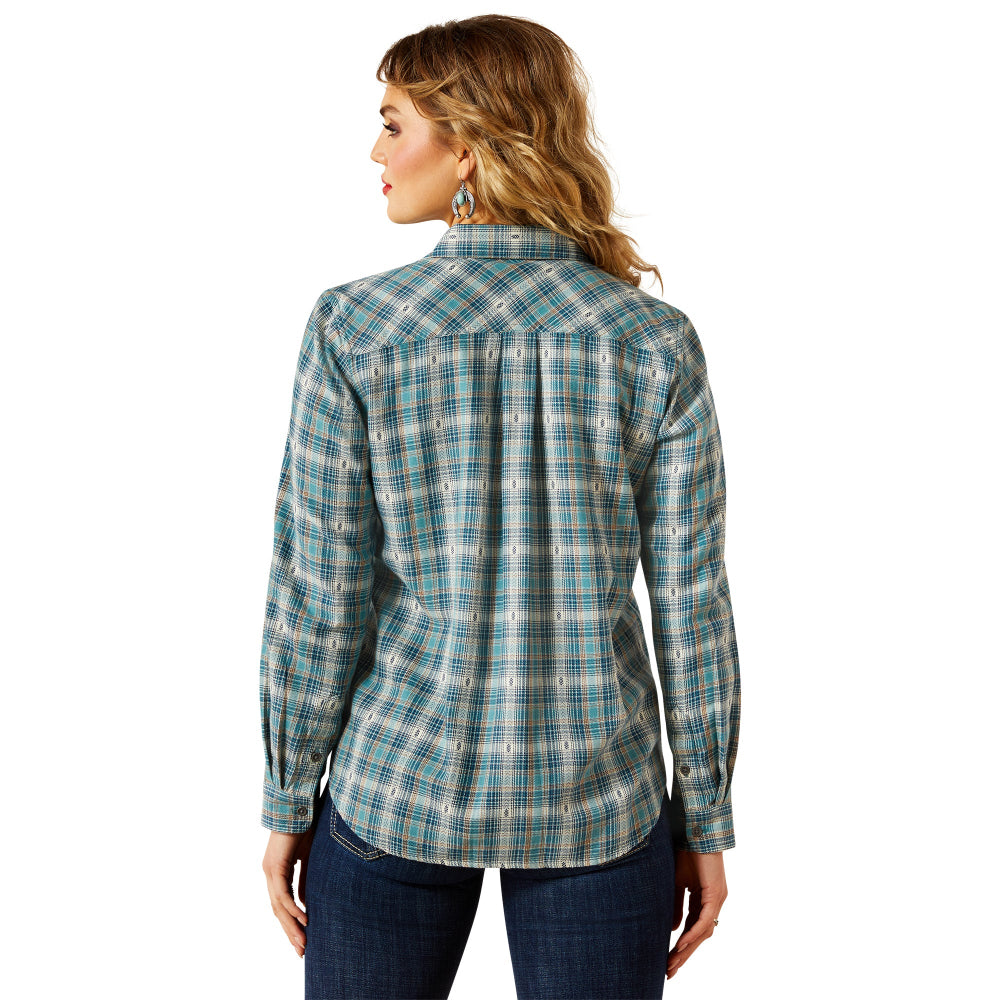 Ariat Womens Shirt | Billie Jean Shirt | Aquamarine Dobby Plaid