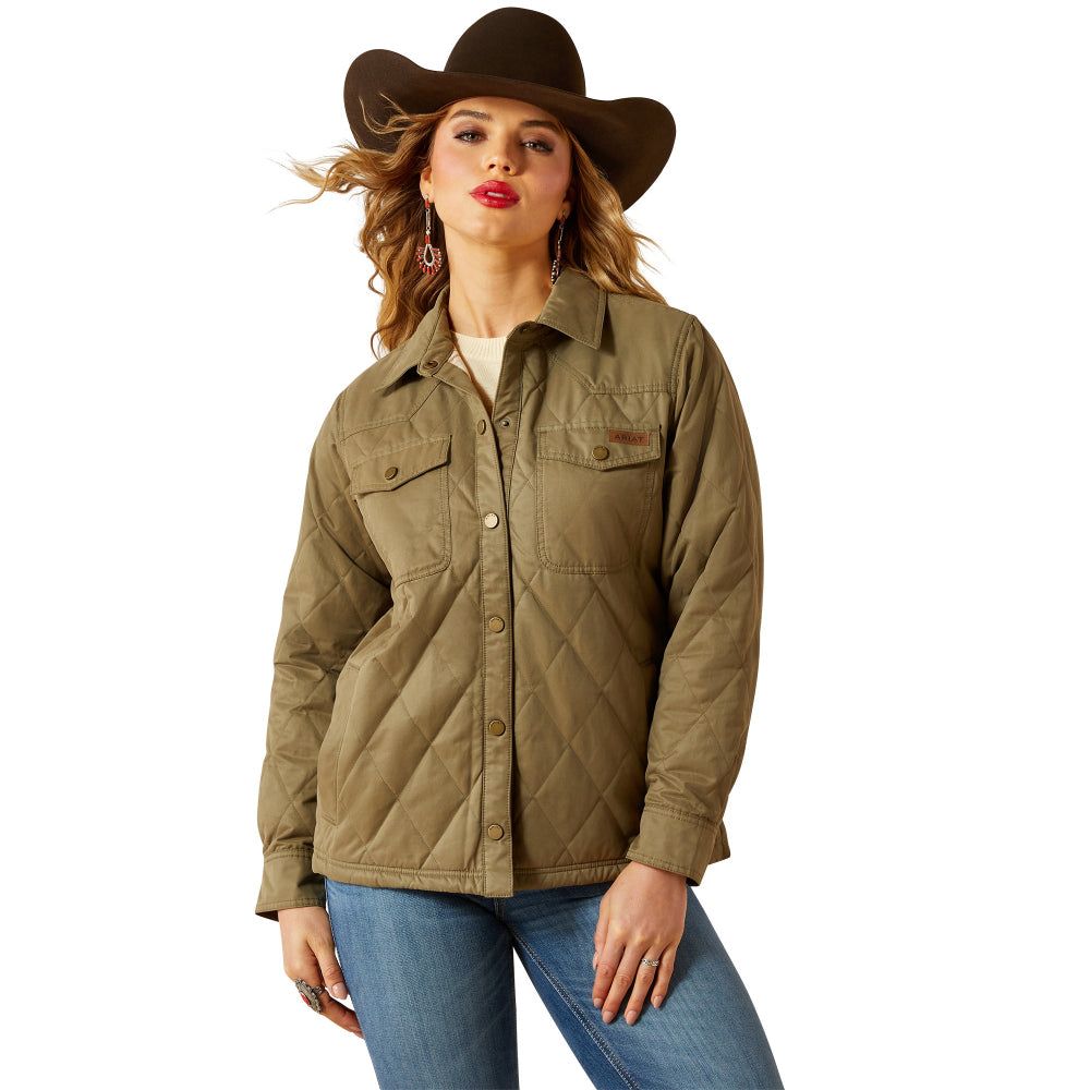 Ariat Womens Jacket | Grizzly Quilted Barn | Dusky Green