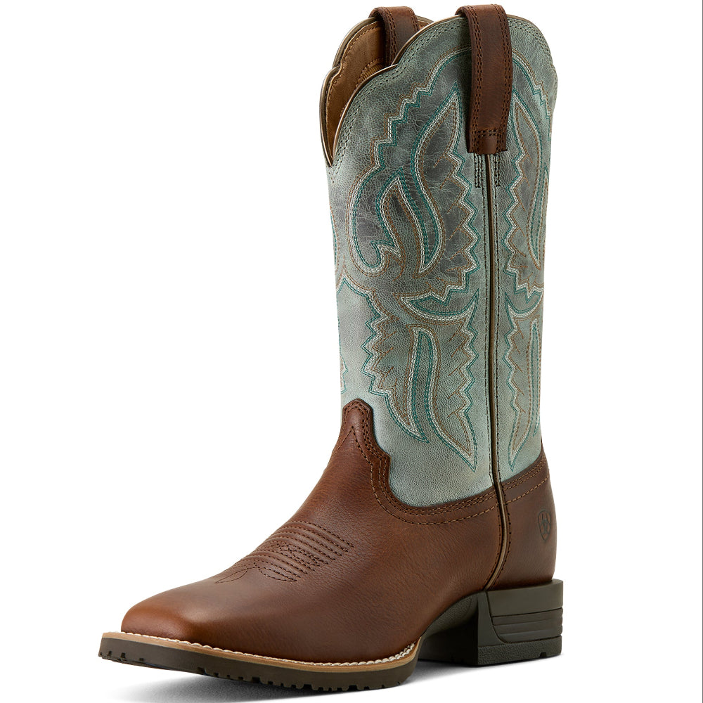 Ariat Womens Western Boot | Hybrid Ranchwork | Peanut / Worn Denim