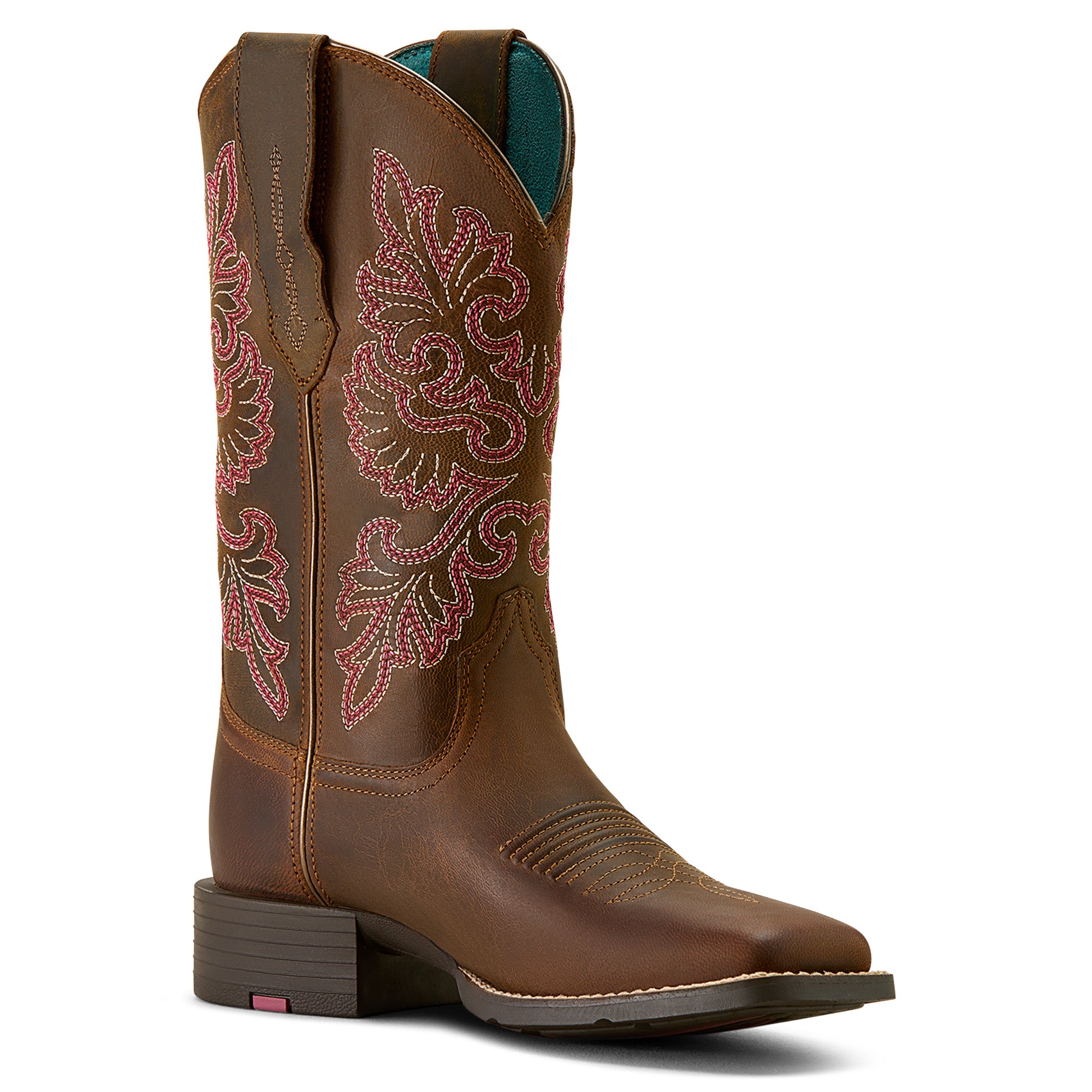 Ariat Womens Western Boots | Round Up Wide Square Toe | Sassy Brown