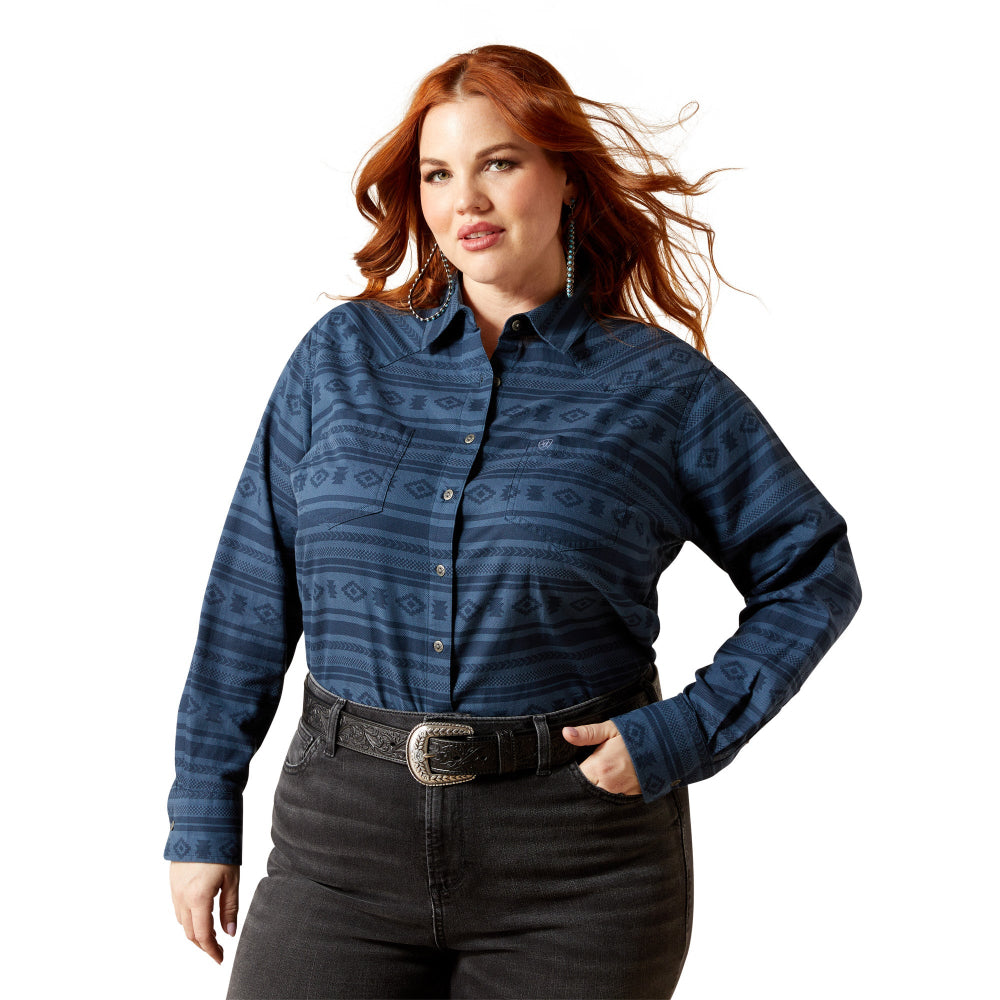 Ariat Womens Shirt | Billie Jean | Vintage Indigo Southwest