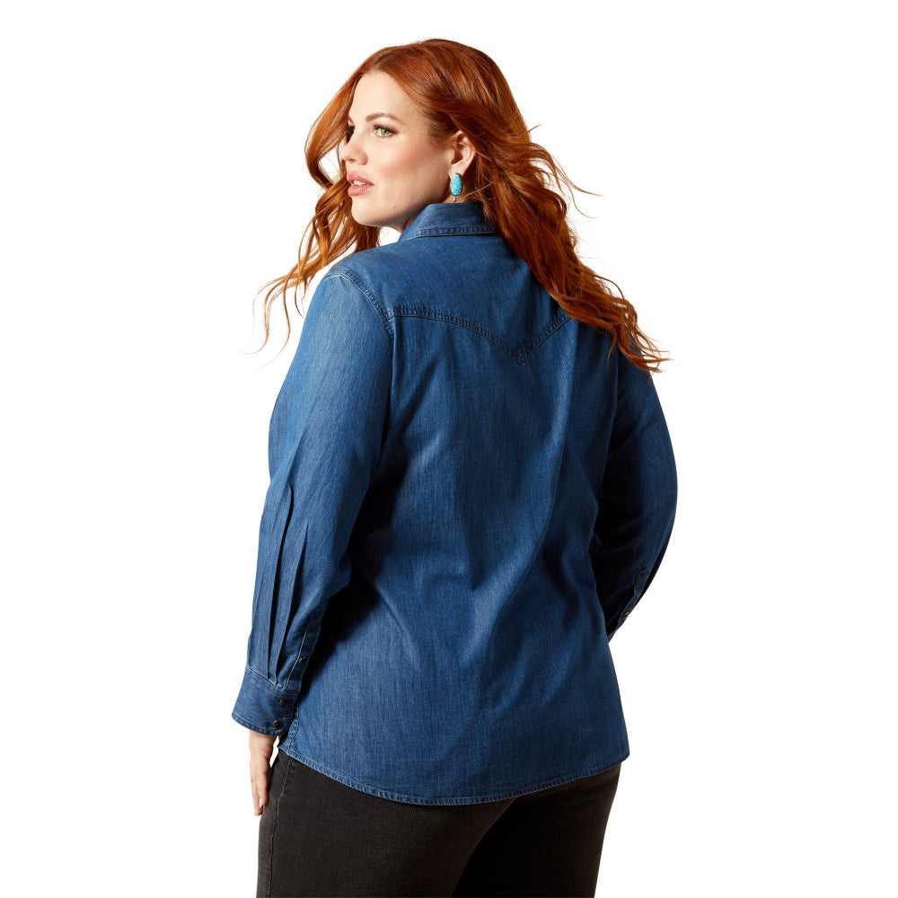 Ariat Womens Shirt | True Blue Snap | Vintage Indigo