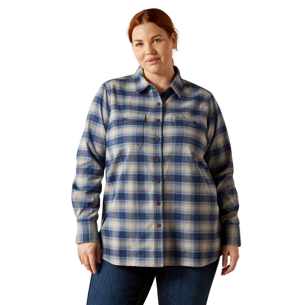 Ariat Womens Flannel Shirt | Rebar Durastretch | Navy