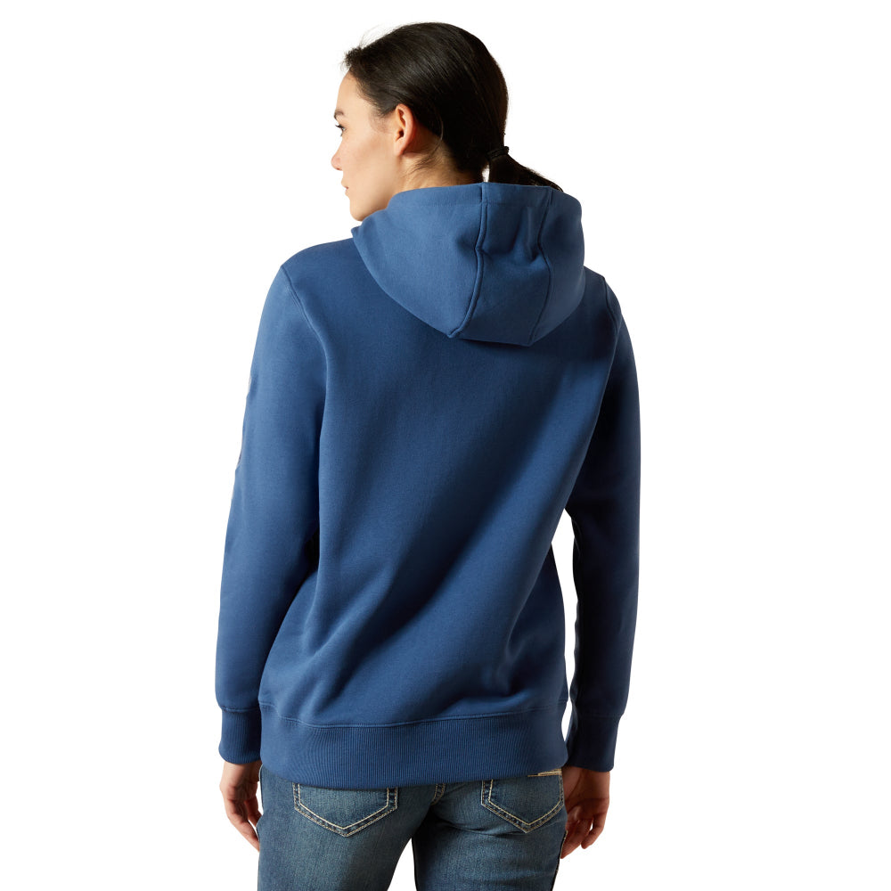 Ariat Womens Hoodie | Rebar Graphic | Ensign Blue / Endless Sky