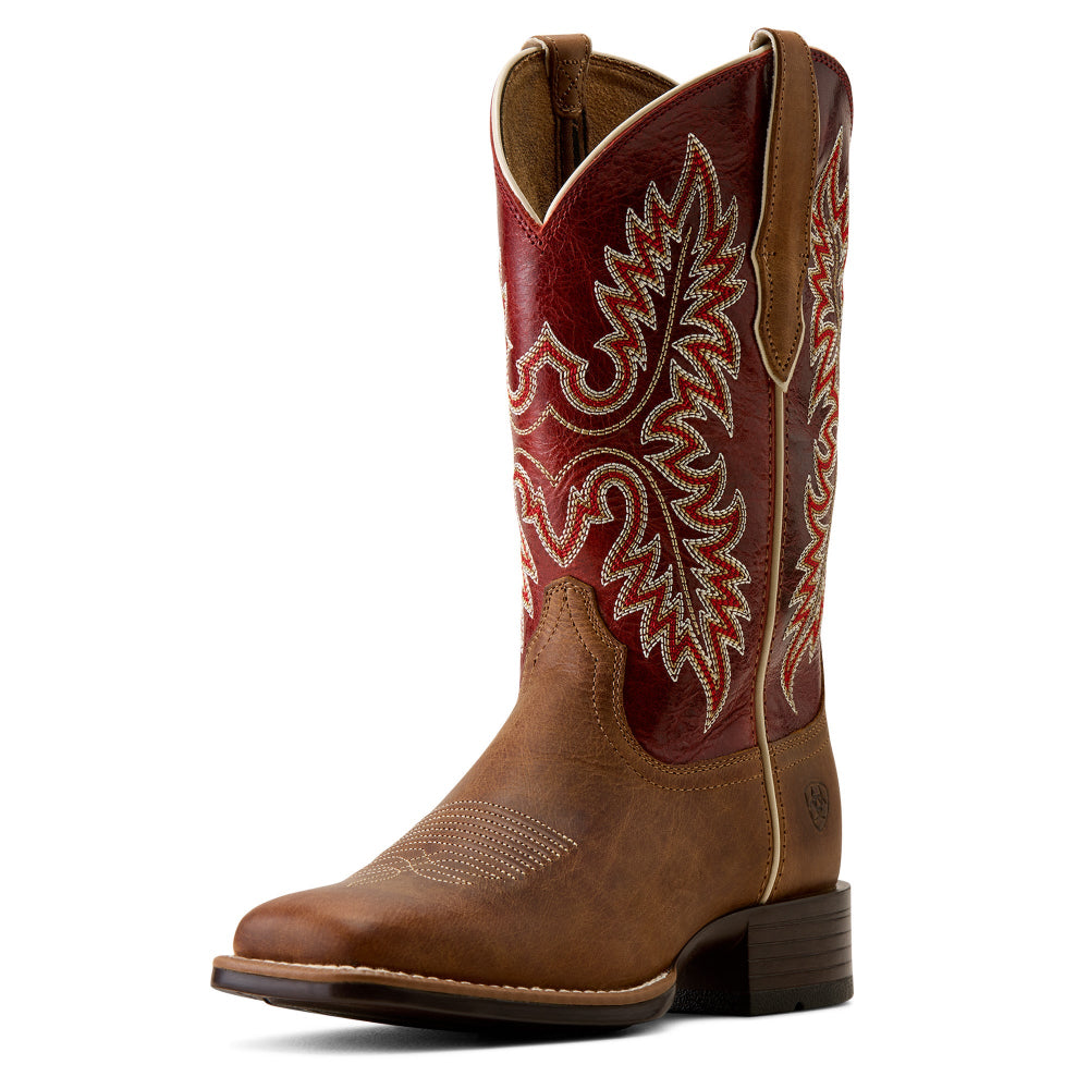 Ariat Womens Western Boots | Canyon Point | Desert Sand / Heart Throb Red