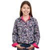 Just Country Girls Workshirt, Harper Half Button, Periwinkle Heart Paisley