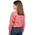 Just Country Girls Harper Workshirt | Half Button | Hot Coral Mini Peonies