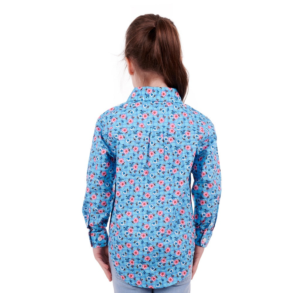 Hard Slog Kids Shirt | Becki Half Placket | Blue