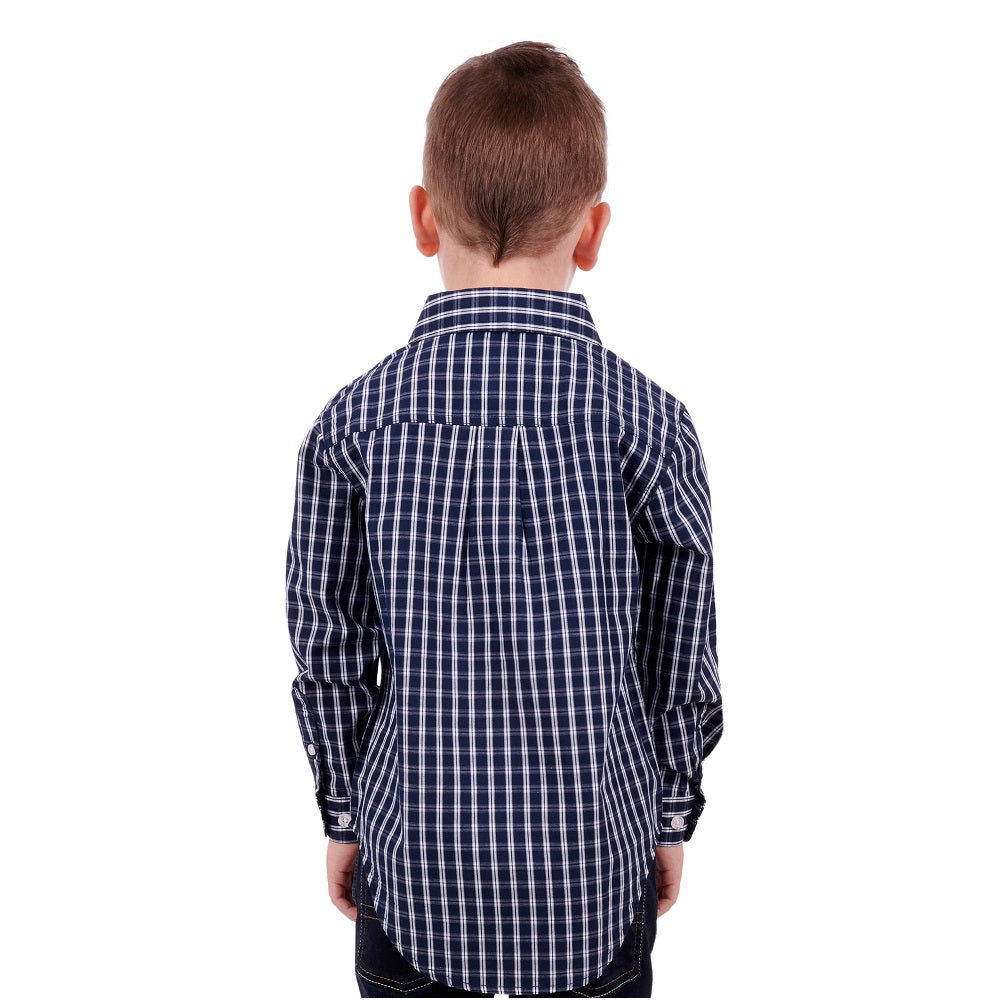 Hard Slog Kids Shirt | Alon Half Placket | Navy