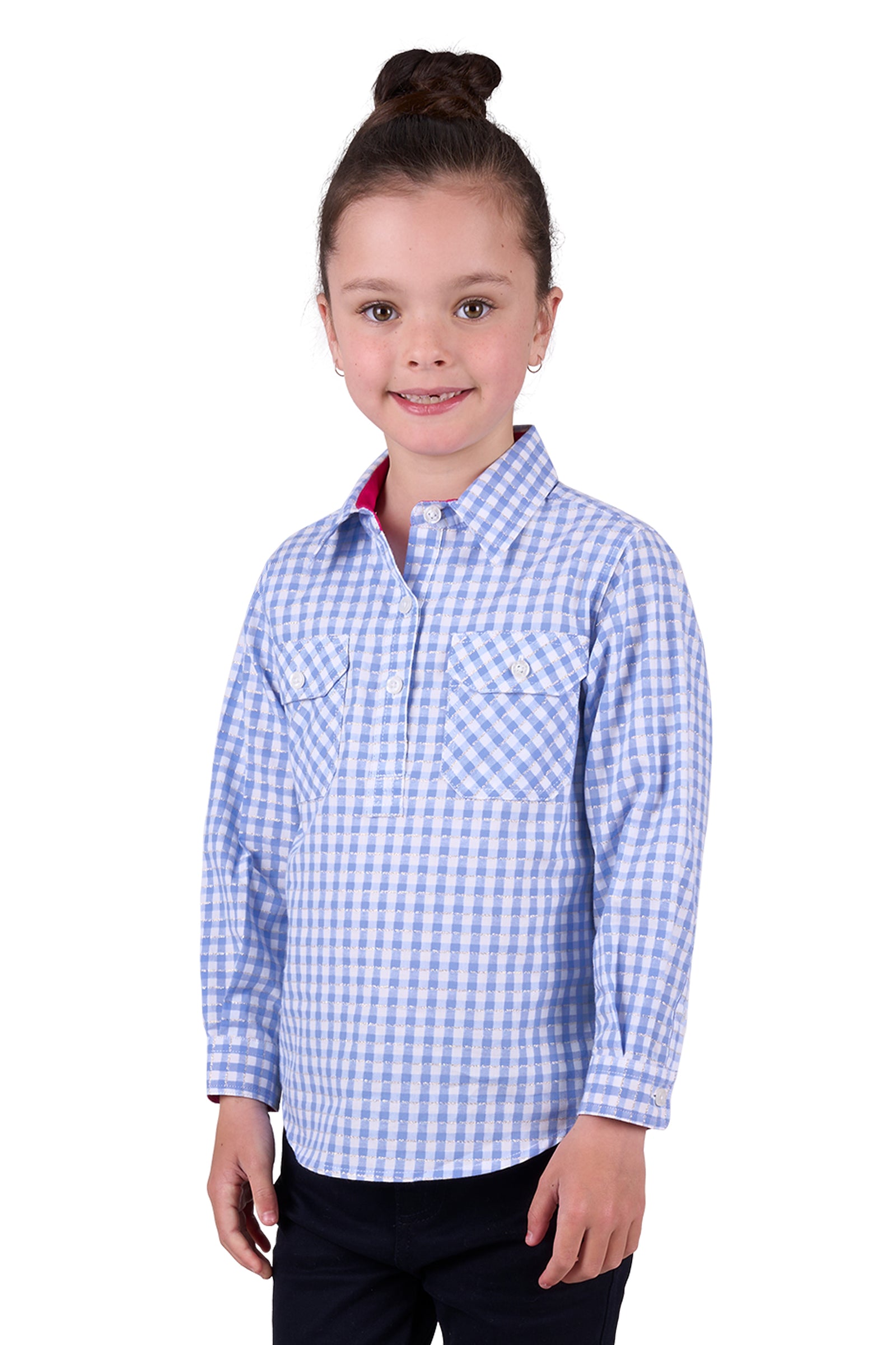 Hard Slog Kids Shirt | Rux Half Placket | Blue