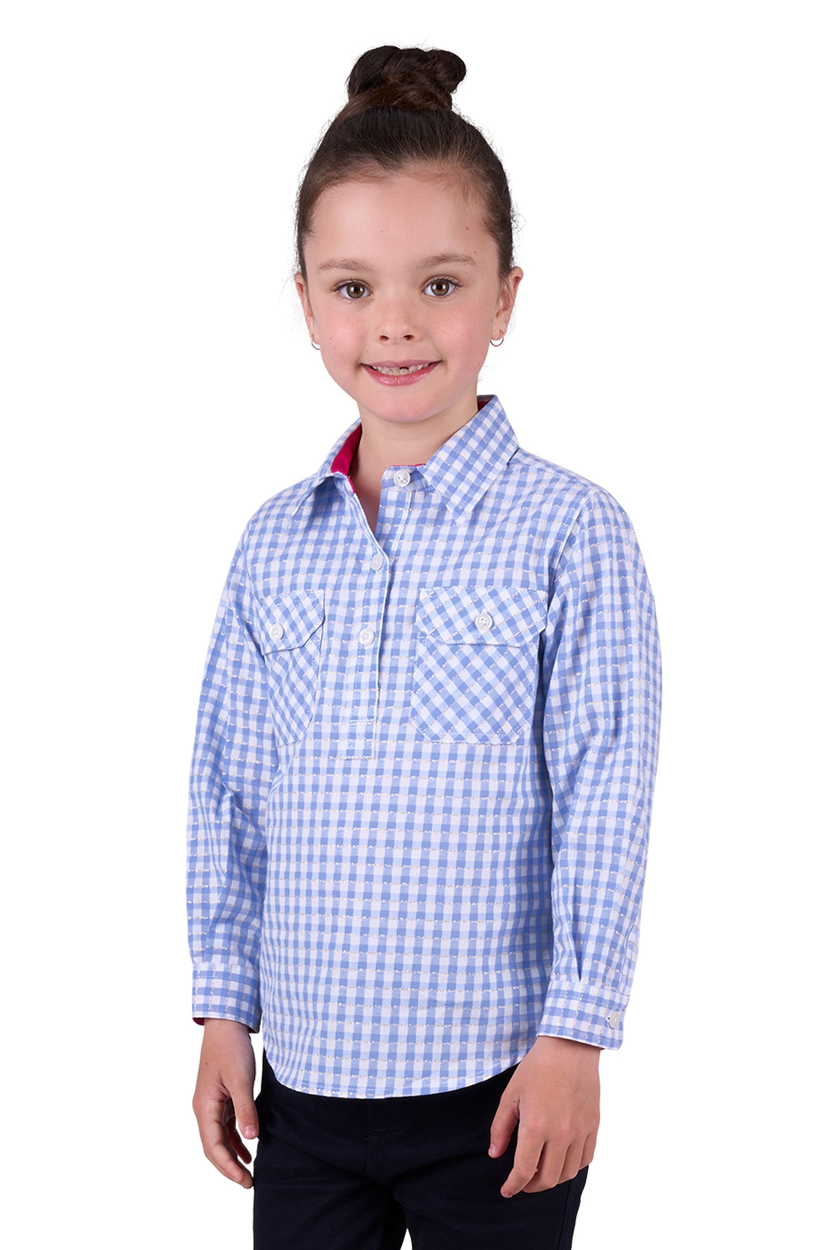 Hard Slog Kids Shirt | Rux Half Placket | Blue