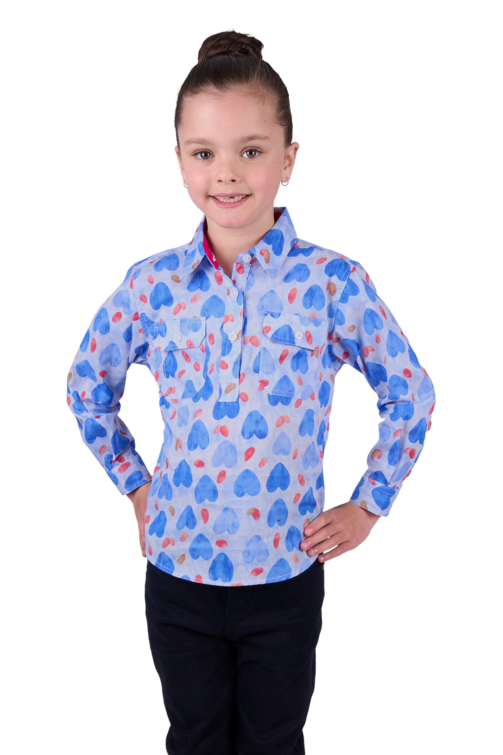Hard Slog Kids Shirt | Miv Half Placket | Blue