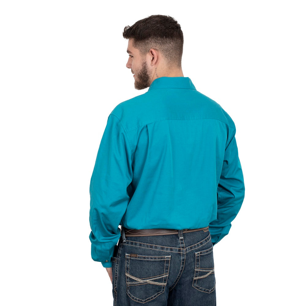 Just Country Mens workshirt, Ocean colour