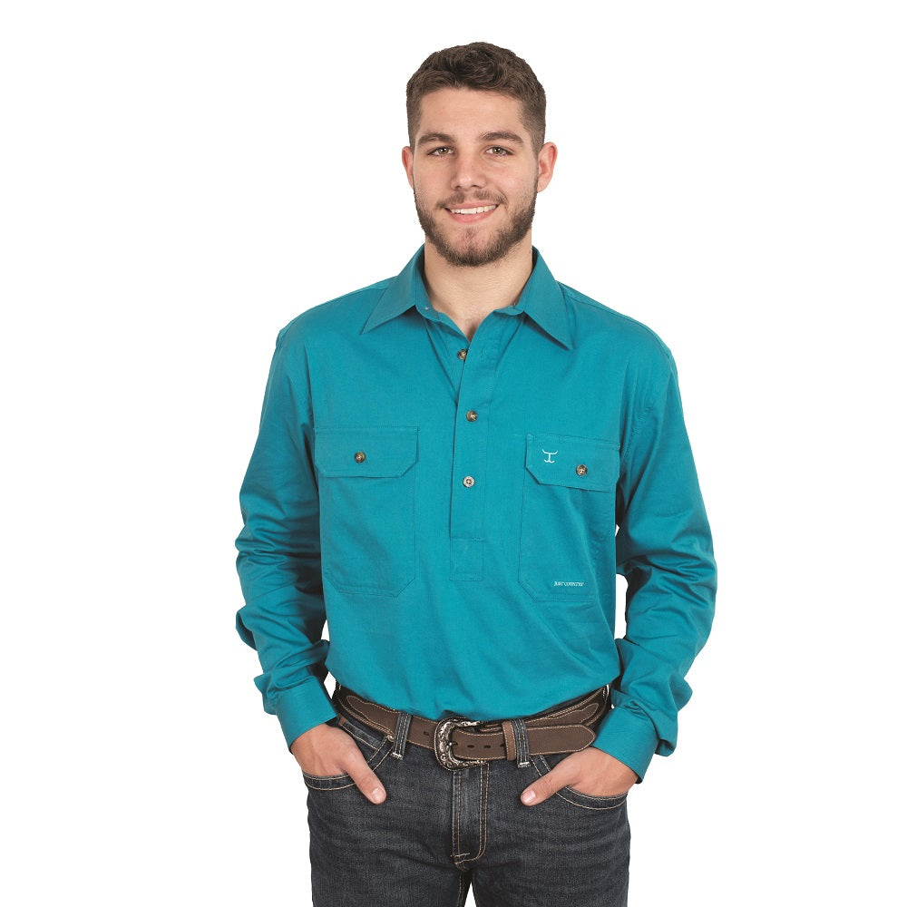 Just Country Mens workshirt, Ocean colour