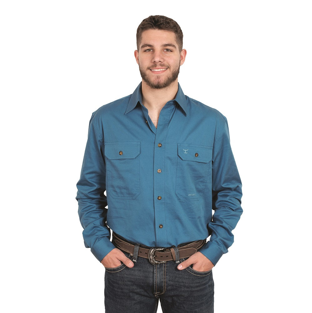 Just Country Mens Evan Shirt | Full Button | Sapphire