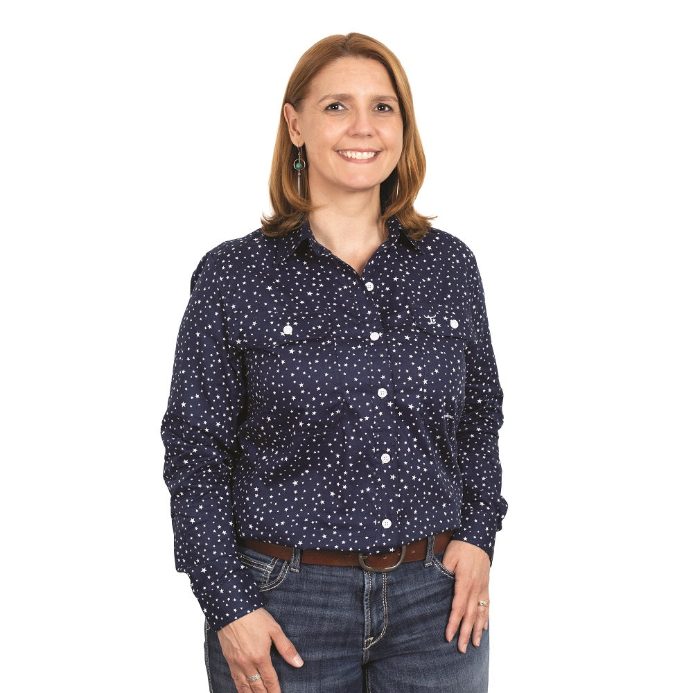 Just Country Womens Shirt | Abbey Full Button | Navy Stars