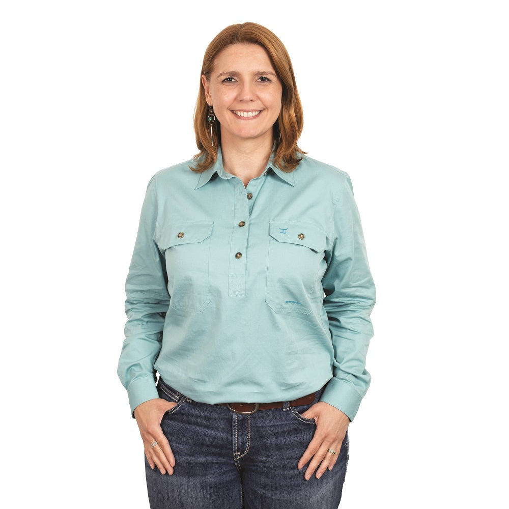 Just Country Womens Jahna Shirt | Half Button | Reef