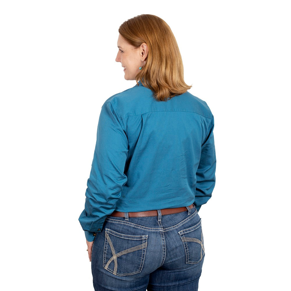 Just Country Womens Jahna Shirt | Half Button | Sapphire
