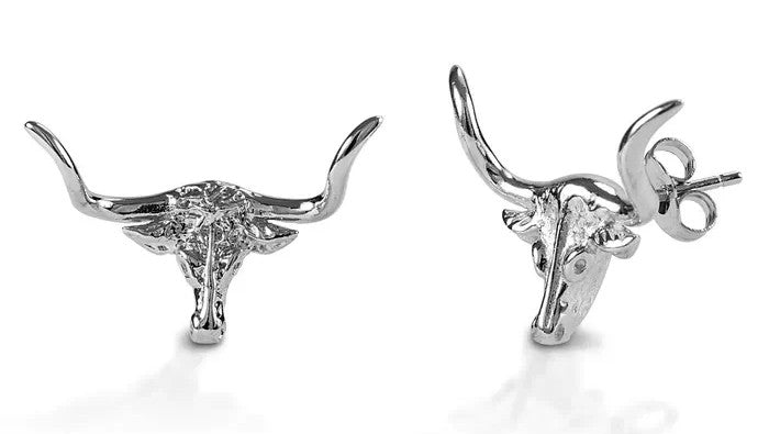 Kelly Herd Jewellery | Longhorn Earrings | Post Back Sterling Silver