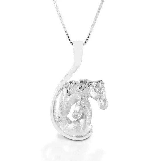 Kelly Herd Jewellery | Mare and Foal Necklace | Sterling Silver