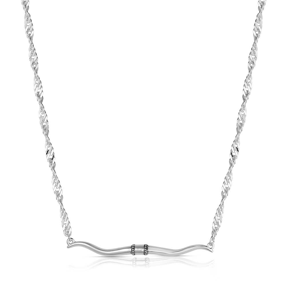 Montana Silversmiths Necklace | Western Silhouette Longhorn Bar
