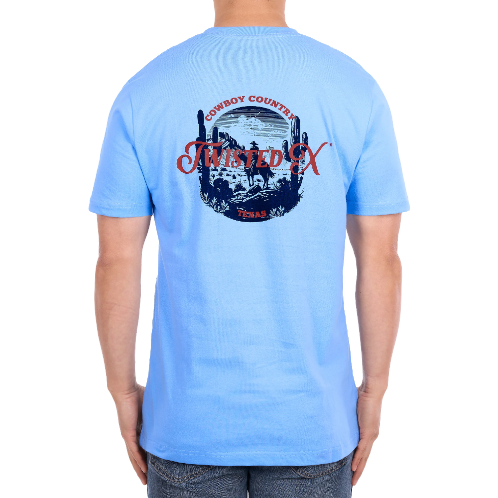 Twisted X Mens T-Shirt | Cole | Light Blue
