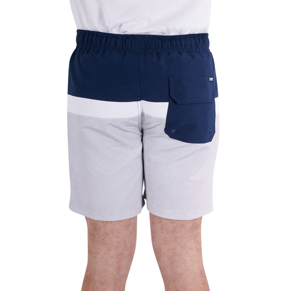 Pure Western Mens Boardshort | Liam | Navy / Grey Marle