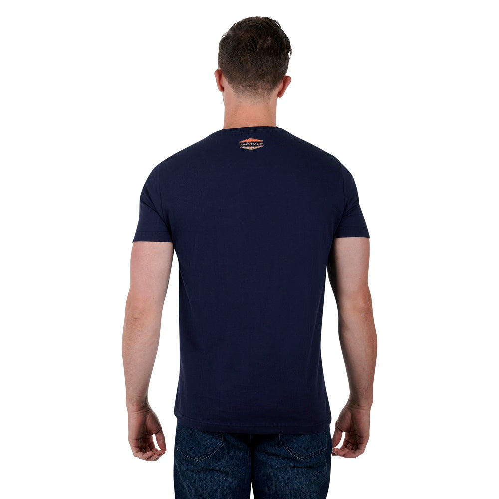 Pure Western Mens T-Shirt | Kelvin | Navy