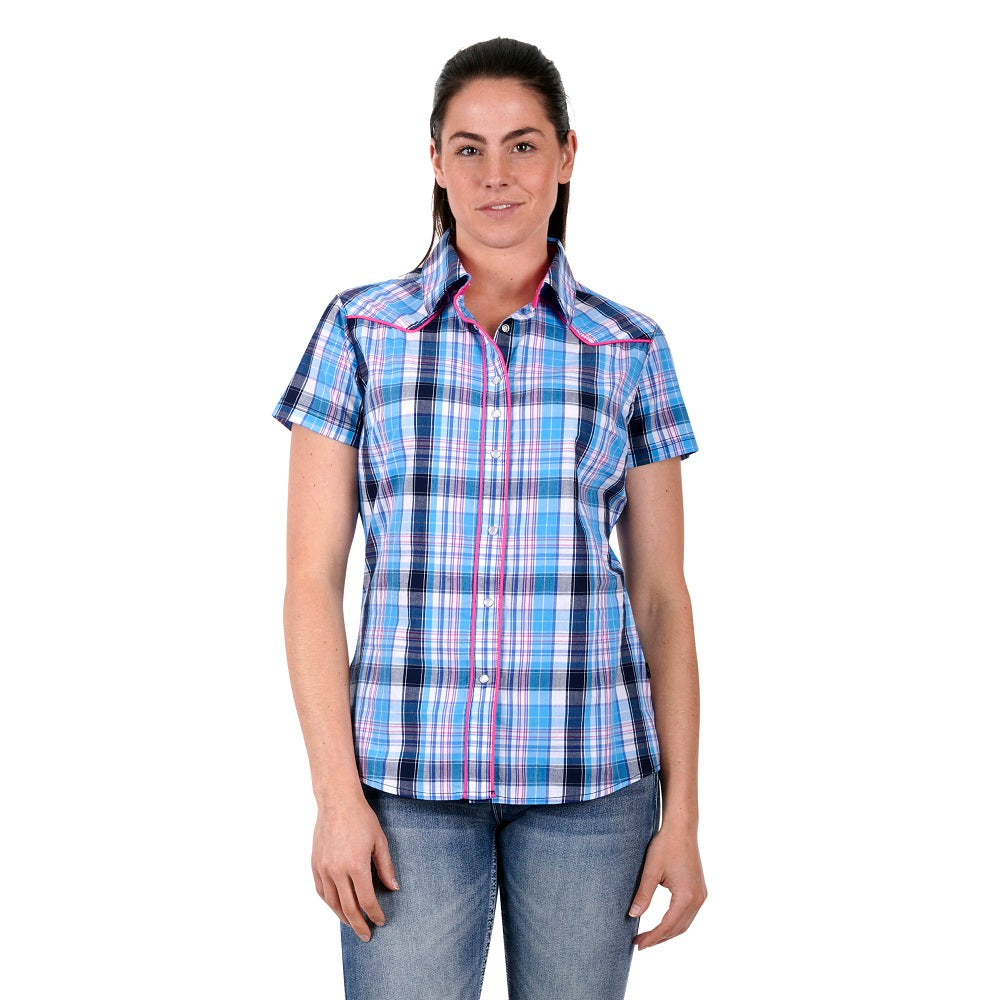 Pure Western Womens Shirt | Shiloh | Blue Coral