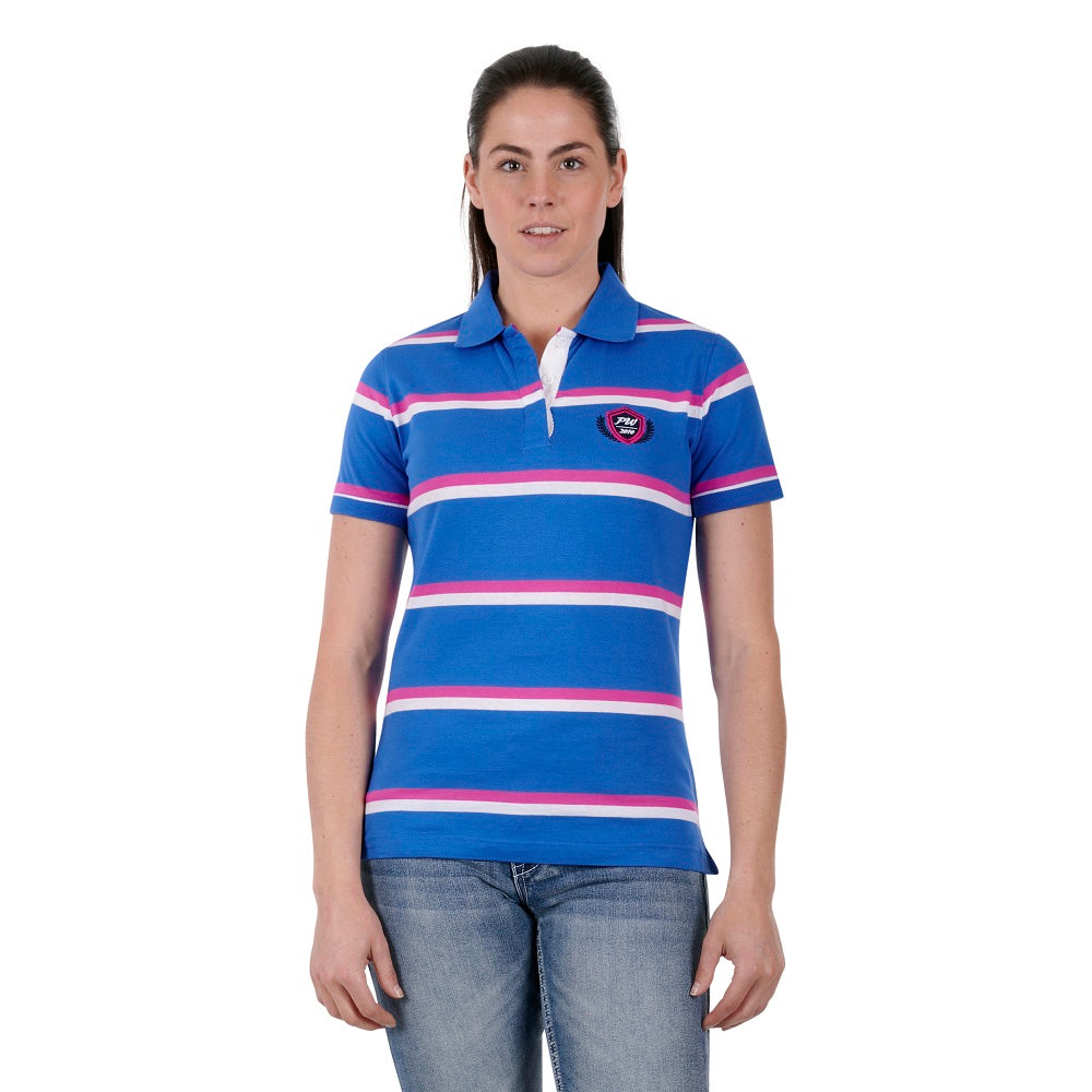 Pure Western Women's Polo | Emerie | Blue / Pink