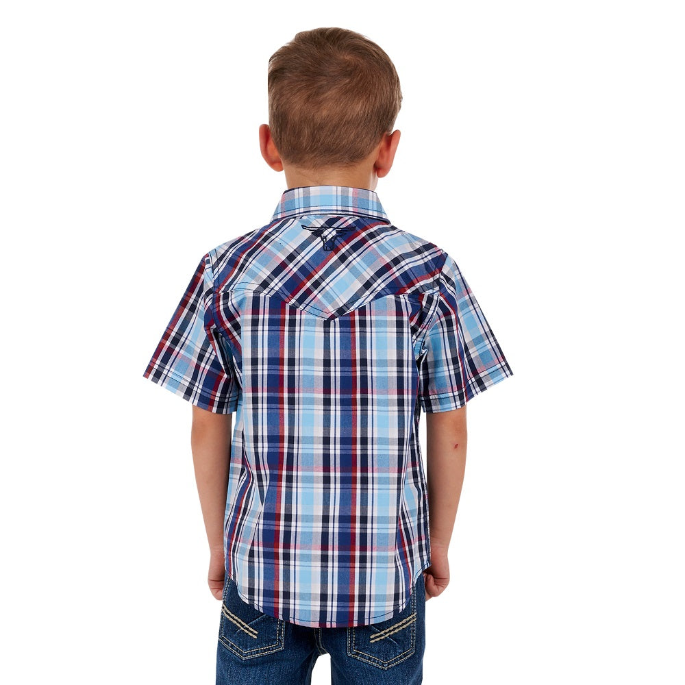 Pure Western Boys Shirt | Logan | Navy / Red