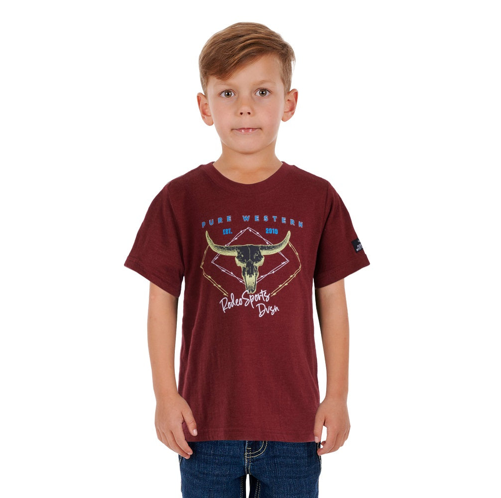 Pure Western Boys T-Shirt | Austin | Red Marle