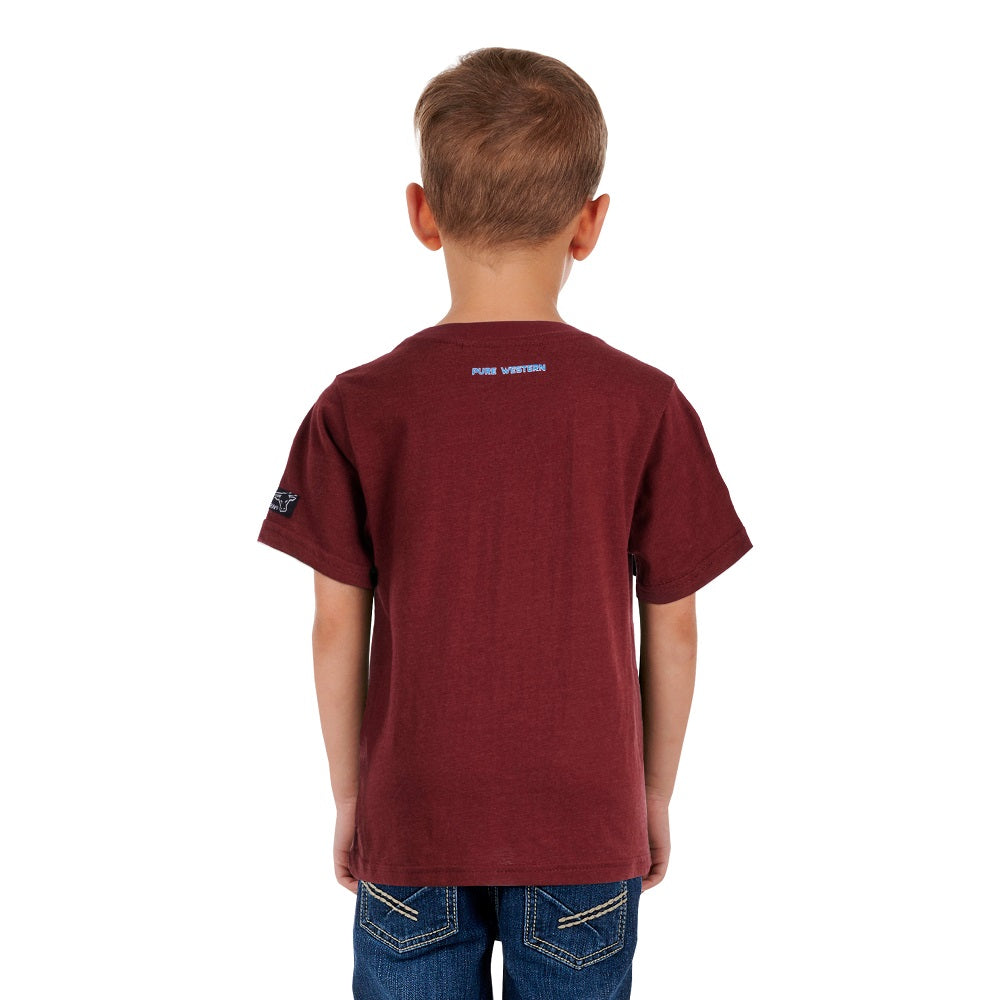 Pure Western Boys T-Shirt | Austin | Red Marle