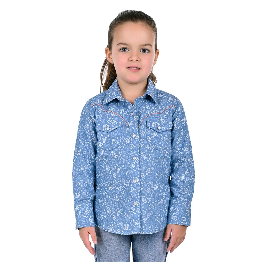 Pure Western Girls Shirt | Giselle | Chambray