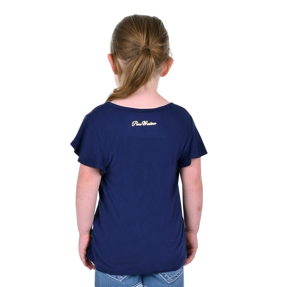 Pure Western Girls T-Shirt | Dylan | Navy