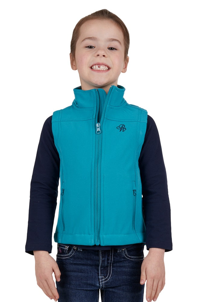 Pure Western Girls Softshell Vest | Tracy | Aqua
