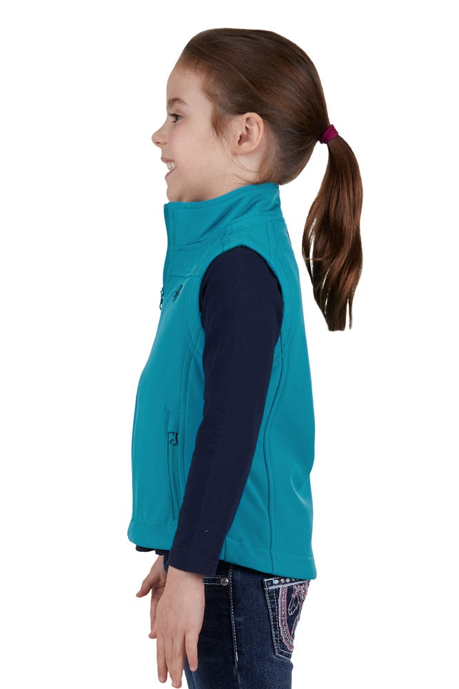 Pure Western Girls Softshell Vest | Tracy | Aqua