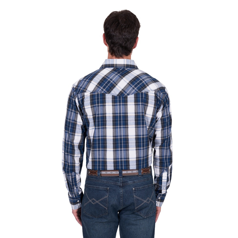 Pure Western Mens Shirts | Nicholas | Navy / Tan
