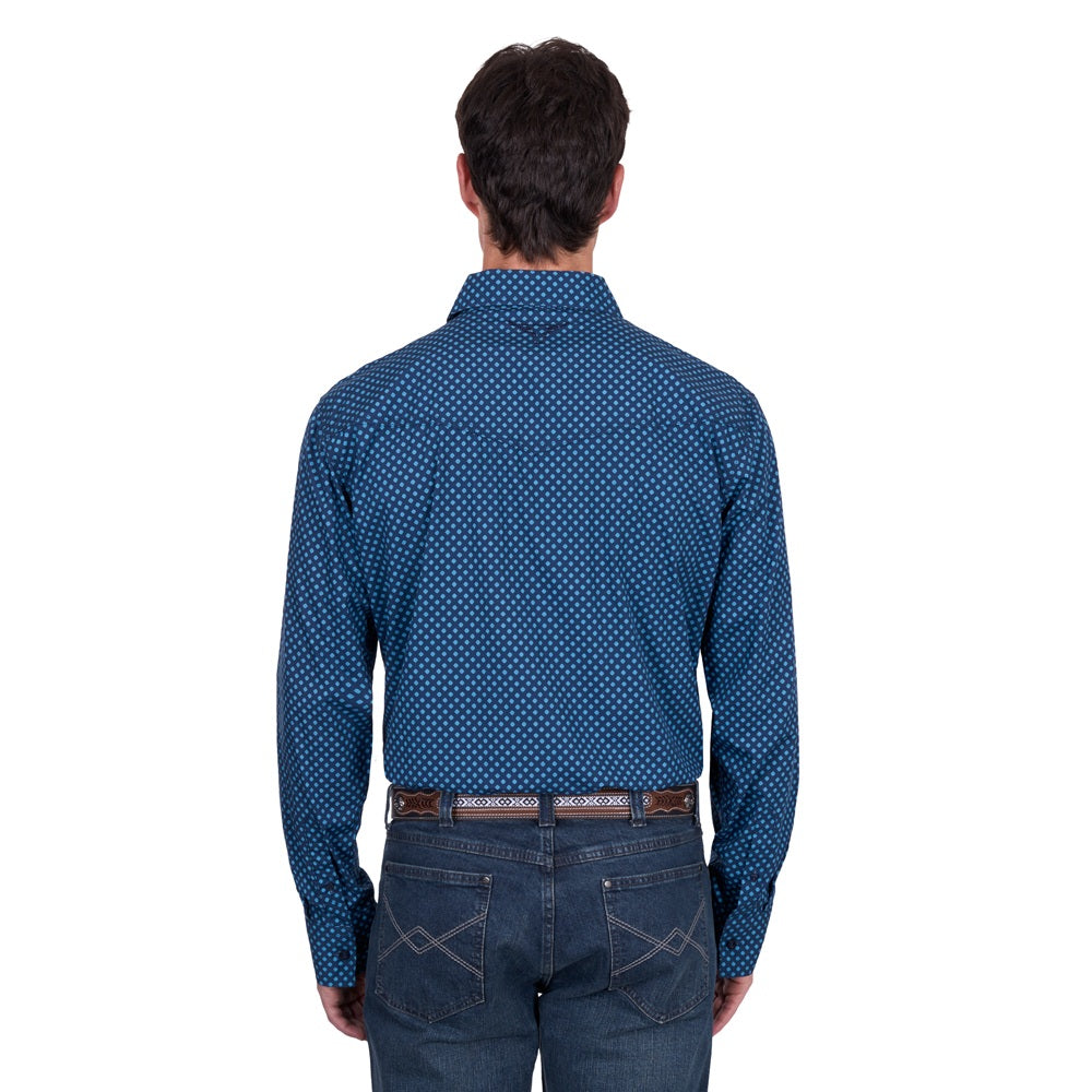 Pure Western Mens Shirts | Brandon | Navy / Blue
