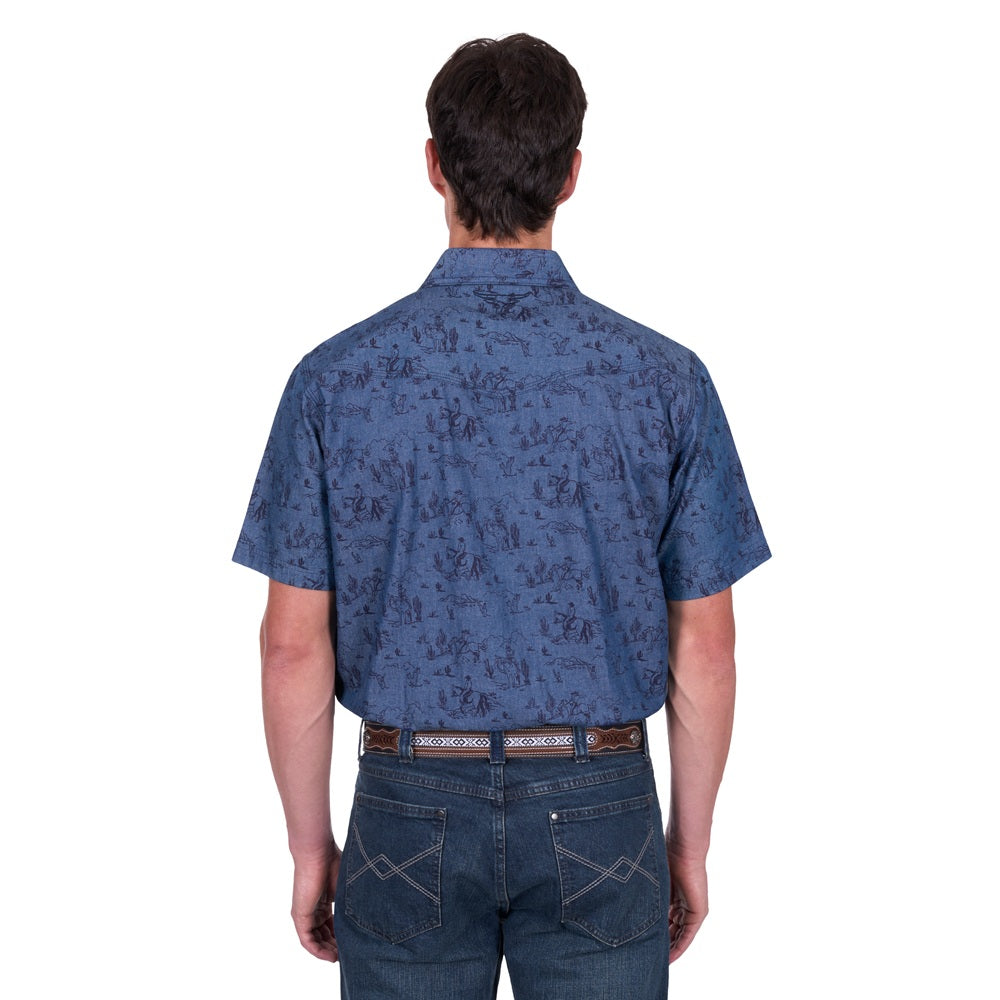 Pure Western Mens Shirts | Travis | Chambray
