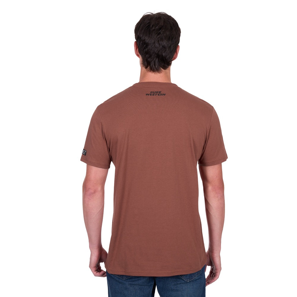 Pure Western Mens T-Shirt | Frank | Rust
