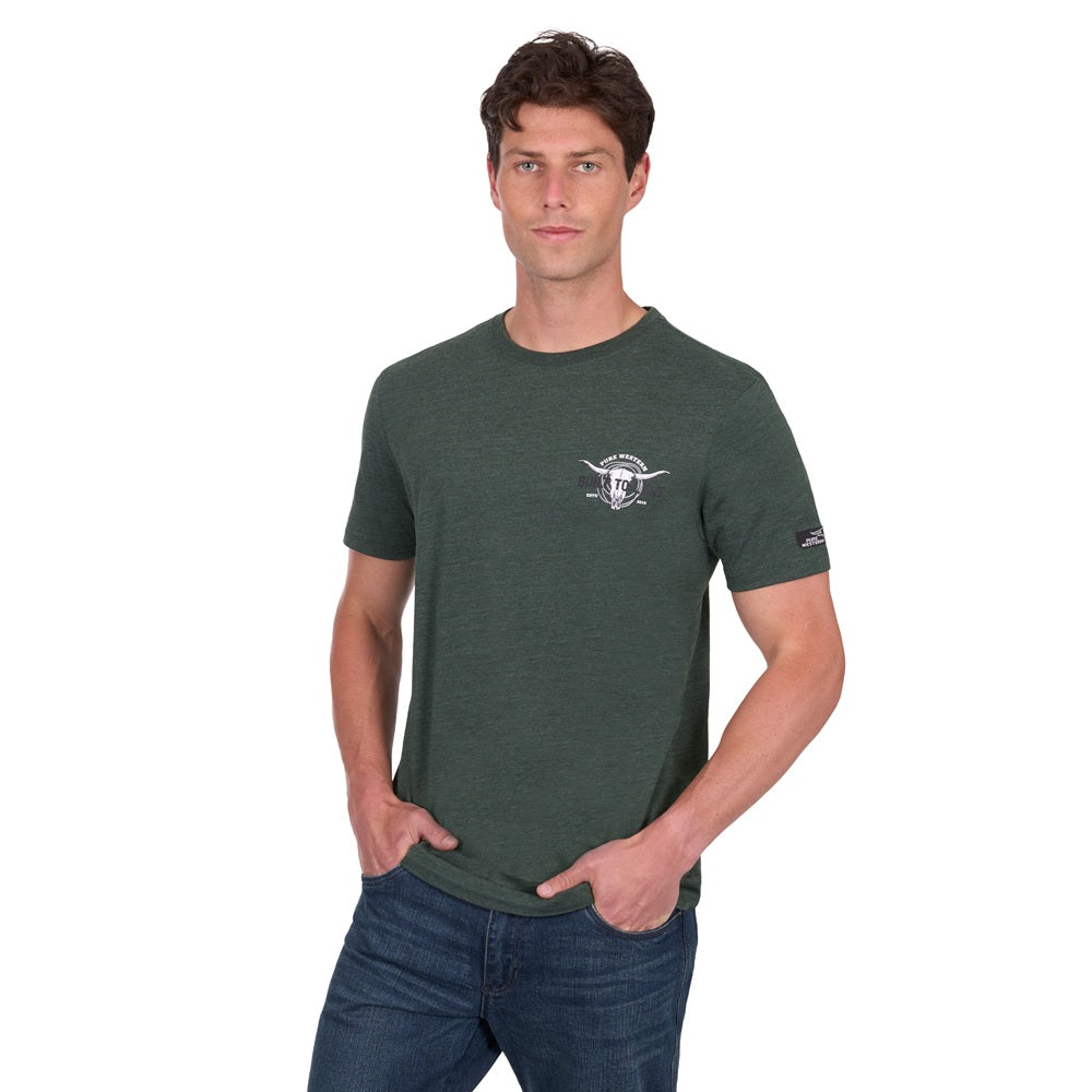 Pure Western Mens T-Shirt | Todd | Green Marle
