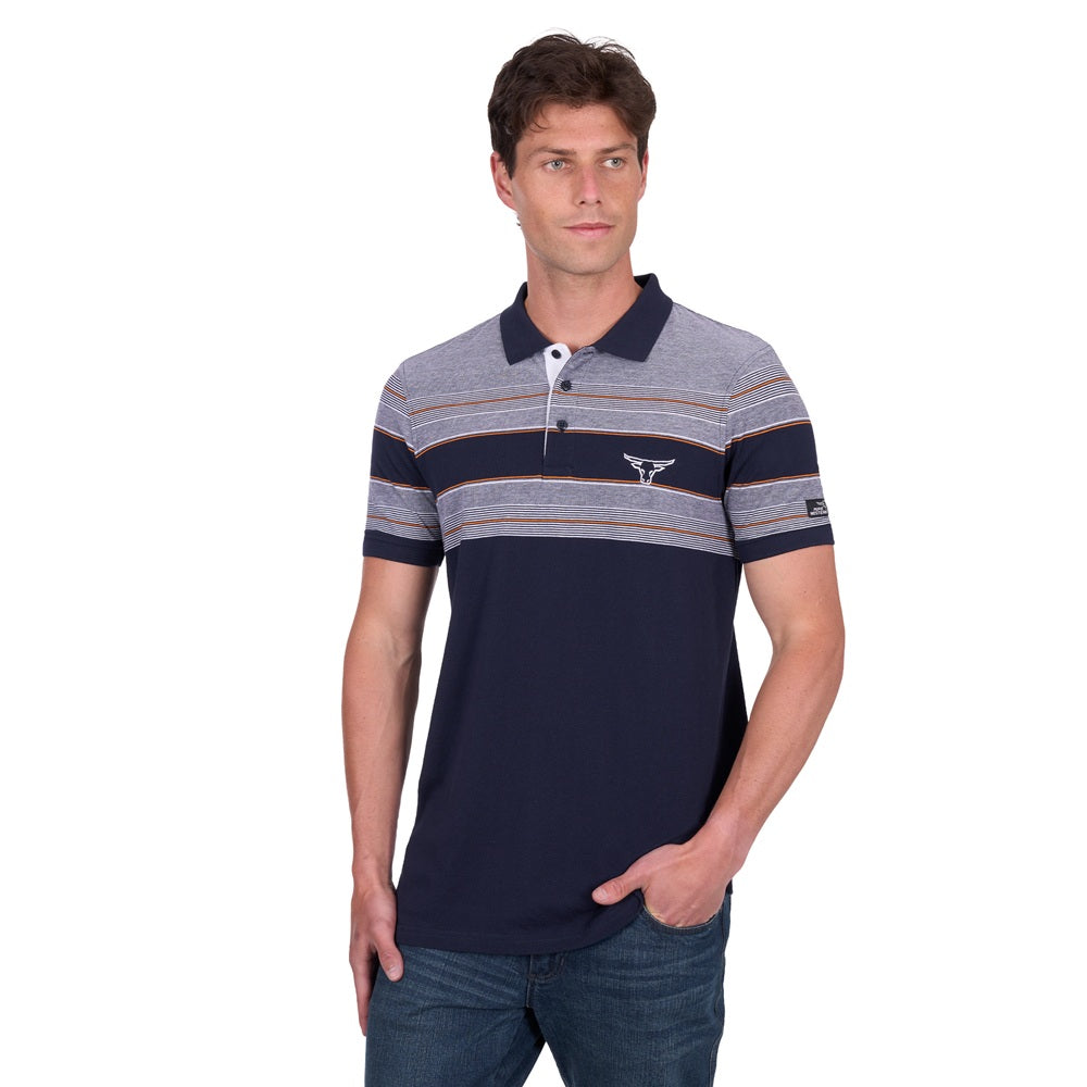 Pure Western Mens Polo | Brad | Navy

