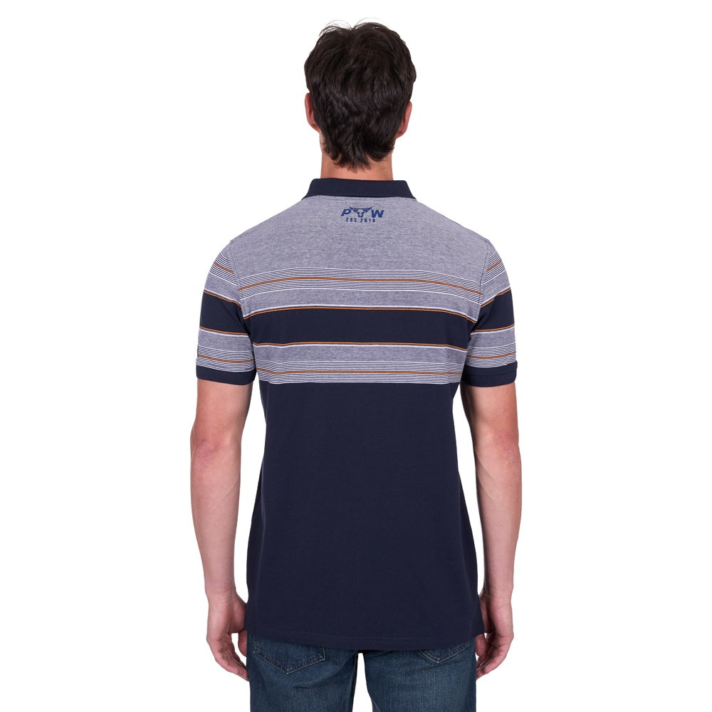 Pure Western Mens Polo | Brad | Navy
