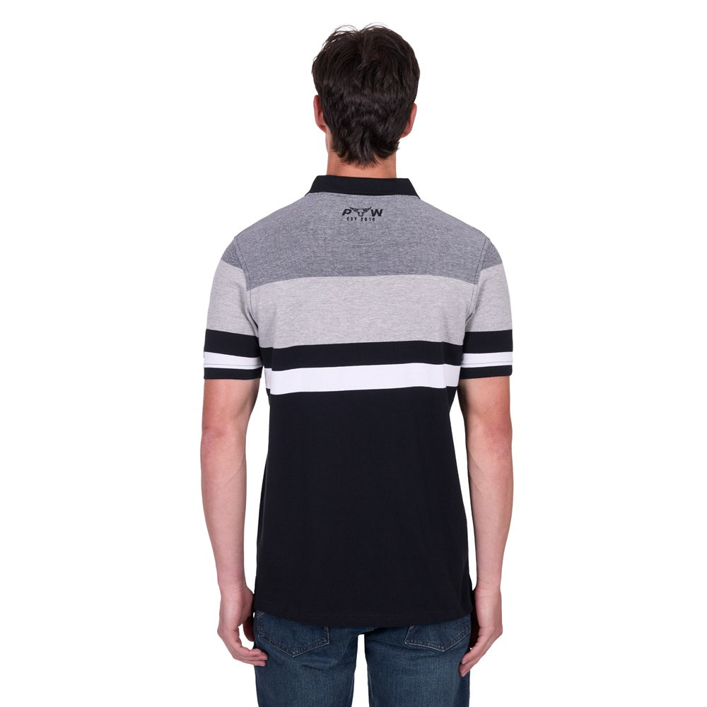 Pure Western Mens Polo | Shane | Black
